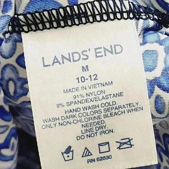 Lands' End Nylon Long sleeve Paisley Zip up Women's Shirt M 8134 - Picture 7 of 8